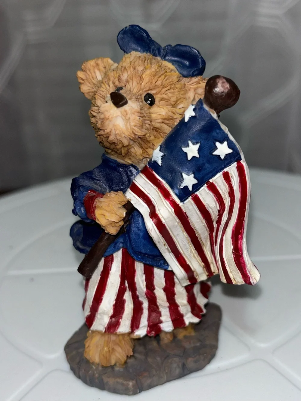 Patriotic Bear Figurine Set - Red, White & Blue Home Accent Young’s 3.5 to 4” H